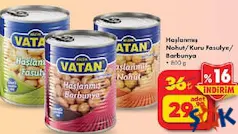 BİZİM VATAN HAŞLANMIŞ NOHUT/KURU FASULYE/BARBUNYA 800 G BİZİM VATAN HAŞLANMIŞ NOHUT/KURU FASULYE/BARBUNYA 800 G